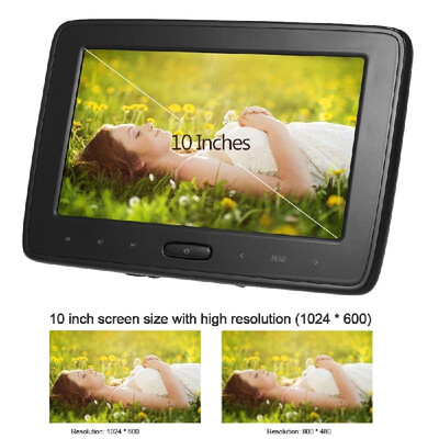 

10 Inches Car Headrest DVD Player Auto Monitor 1024 600P Touch Button Support Game Disk HD Input AV Input SD Card Slot Headphone