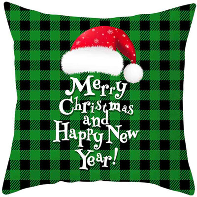 

Tailored 2020Merry Christmas Pillow Cases Cotton Linen Sofa Cushion Cover Home Decor