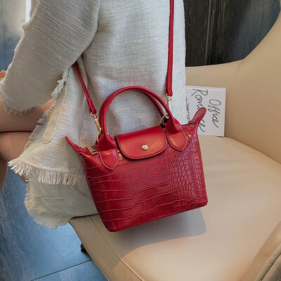 

Bag female 2019 autumn&winter Korean version of the new shoulder bag dumplings package dumplings package large capacity crocodile pattern handbags