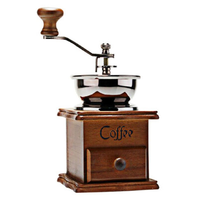 

Retro Wooden Coffee Grinder Machine Hand-crank Roller Drive Spice Powder Maker