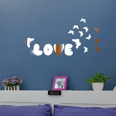 

〖Follure〗Mirror Wall Love Butterfly Removable Decal Vinyl Art Wall Sticker Home Decor BK