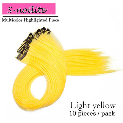 

Colored Party Highlights Straight Hair Clip Extensions Heat-Resistant Synthetic Hair Extensions in Multiple Colors