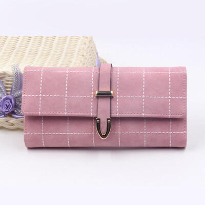 

Fashion PU Leather Triple-Folding Women Long Section Wallet Large Capacity Frosted Hasp Purse For Women Lady