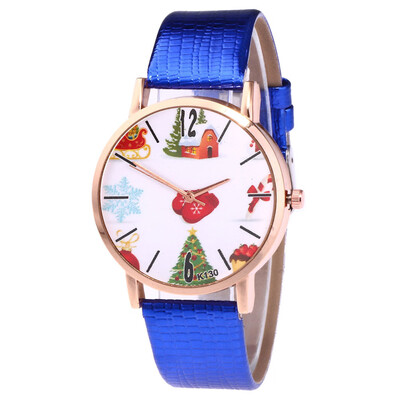 

Hot Sale Women Watches New Christmas Old man Pattern Leather Band Analog Quartz Vogue Watches relogio feminino &Ff