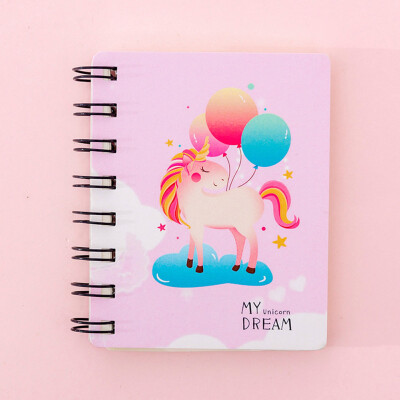 

1Pc Cute Cartoon Unicorn Hard Cover Coil Notebook Kawaii Planner Pupils Notepad Cute Line Inner Page Stationery