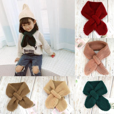 

Kids Cute Scarf Autumn Winter Soft Warm Cross Scarf Shawl Scarves Neckerchief