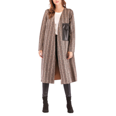 

Toponeto Fashion Womens Lattice Winter Long Sleeve Pockets Long Coat