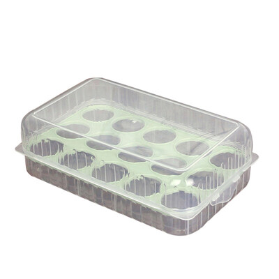 

Refrigerator 15 Grids Eggs Storage Box Holder Clear Container Case Organizer