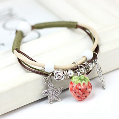 

Small Strawberries Bracelet Single Design Simple Style Couple Fashion Bracelet Summer Bracelet