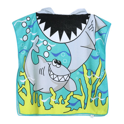 

Shark Pattern Children Beach Towel Cartoon Hooded Boys Girl Baby Bath Towel