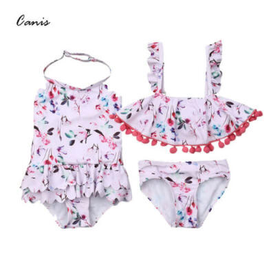 

UK Stock Toddler Kids Baby Girls Floral Bikini Swimwear Swimsuit Bathing Beach