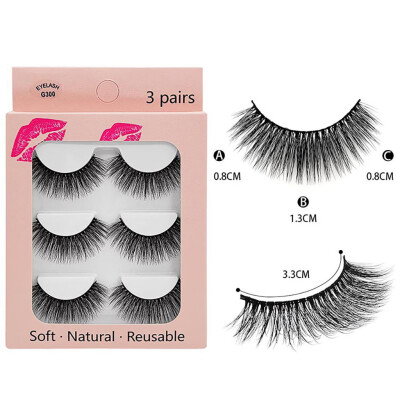 

Gobestart 3 Pairs Of Natural Thick New 3D Imitation Mink False Eyelashes 10 Styles