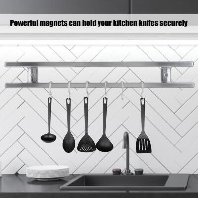 

Greensen Stainless Steel Magnetic Knife Holder Wall Mounted Double Bar Kitchen Rack with 6 Hooks