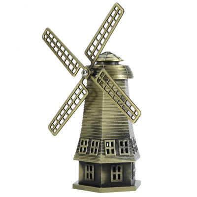 

Greensen Dutch Windmill Metal Building Model Desk Decoration Gift Famous Building Model