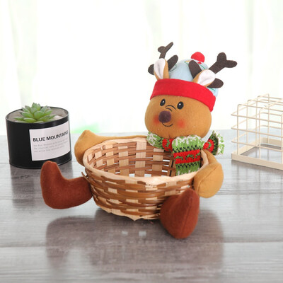 

Gobestart Christmas Candy Storage Basket Decoration Santa Claus Storage Basket Gift