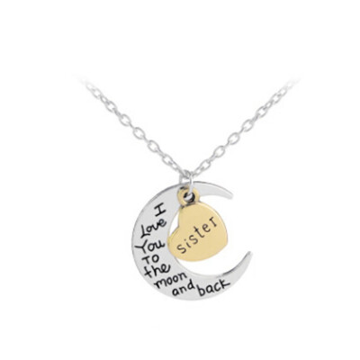 

Trendy Necklace I Love You To The Moon And Back Necklace Pendant Necklace Mom Gift