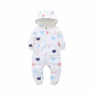 

2019 Autumn Winter Warm Baby Rompers Baby boys Girl clothes Fleece baby girls costume Cute Bear Overall baby clothing jumpsuits