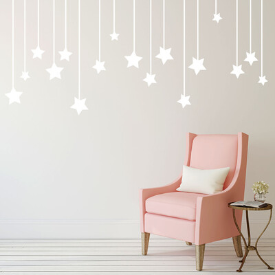 

〖Follure〗Pendant Stars Decal Living Room Bedroom Vinyl Carving Wall Decal Sticker