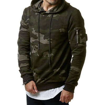 

Men\s Casual Cardigan Pure Military Camouflage Hoodie Sweater Winter Jacket