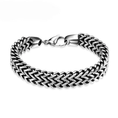 

US Mens Stainless Steel Bracelet Bangle Cool Silver Vintage Snake Chain Hot