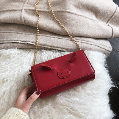 

Qiao Bani 2019 new Korean fashion Dongdaemun solid color chain small square bag wild shoulder diagonal female bag