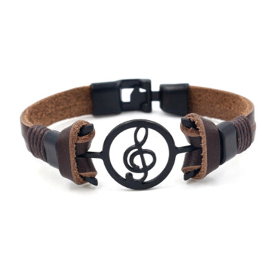 

Vintage BraceletLeather Music Note Infinity Punk Statement c New Fashion Jewelry