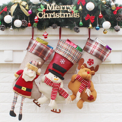 

〖Follure〗Candy Bag Christmas Gifts Tree Ornament Stocking Santa Claus Snowman Sock Decor