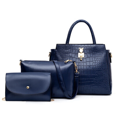 

New three-piece mobile handbags European&American fashion crocodile pattern shoulder diagonal bag