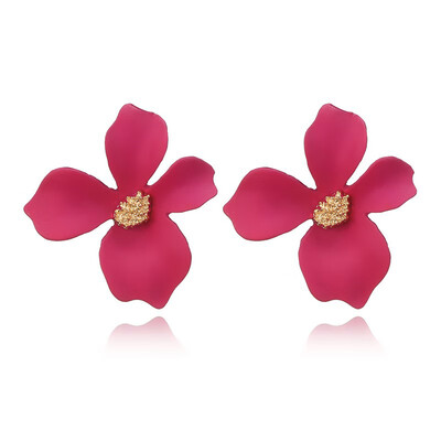 

New Design Sweet Jewelry Spray Paint Stud Earring With Flower Earrings Statement Trendy Brincos for Girls Gift Pendientes EK842