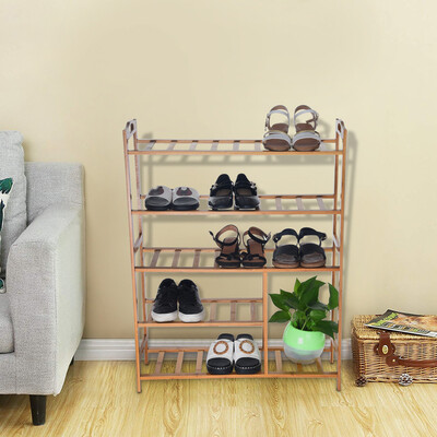 

Siaonvr Home Free Standing Bamboo Shoe Rack Wooden Stackable Entryway Organizer 5 Tiers