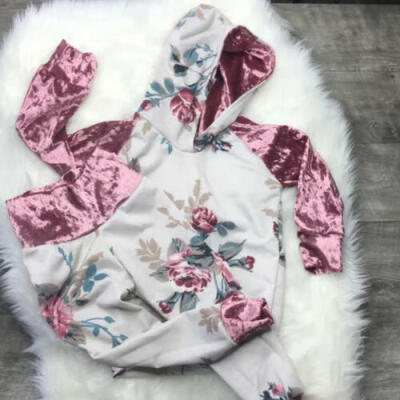 

2PCS Toddler Kids Baby Girl Infant Floral Clothes Hoodies Tops Pants Outfits Set