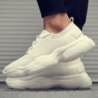 

Mens shoes summer new shoes trend casual running mesh sports shoes Korean version of the tide shoes increased breathable white shoes