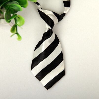 

Small Dog Cat Pet Stripe Bow Tie Neck Tie White Collar