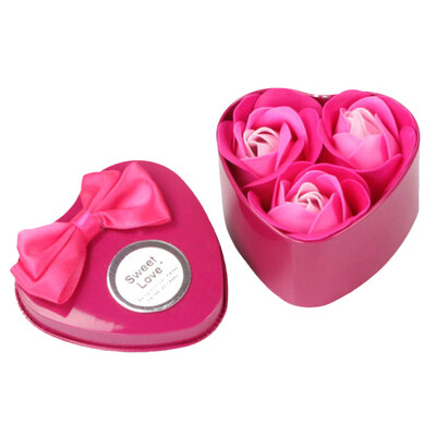 

Gobestart 3Pcs Heart Scented Bath Body Petal Rose Flower Soap Wedding Decoration Gift Blue