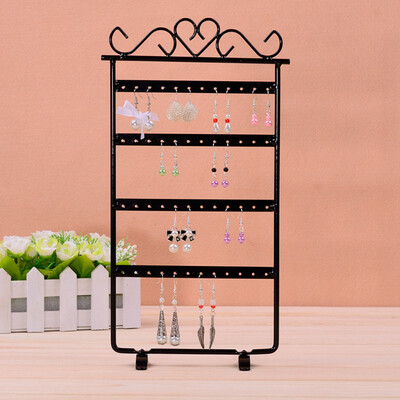 

〖Follure〗Metal Earring Display Rack Stands Jewelry Organizer Showcase 4 Layer 48 Holes