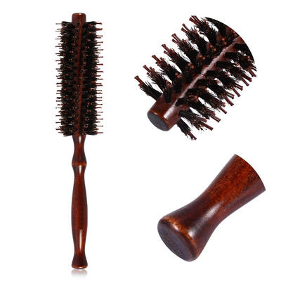 

Greensen Antistatic Curling Hair Care Comb Round Wooden Handle Curly Brush Styling Hairdressing DIY Tool