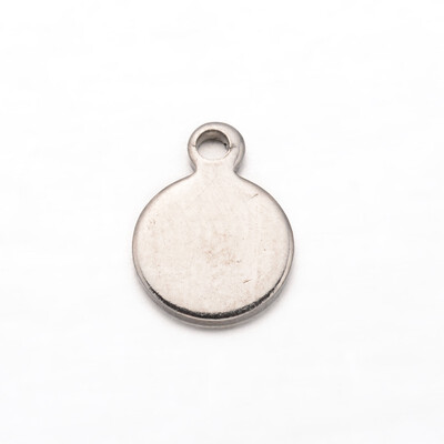 

Flat Round 304 Stainless Steel Charms Stainless Steel Color 95x7x08mm Hole 1mm