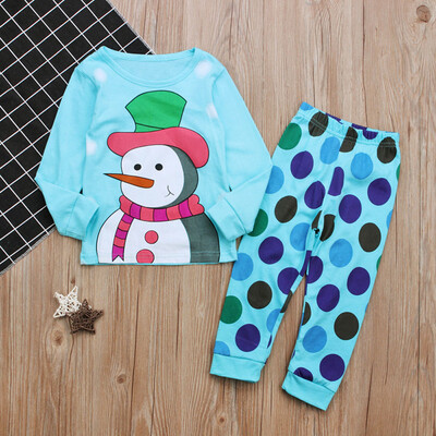 

Christmas Kids Toddler Baby Girls Boys Snowman Tops Dot Pants Outfit Set Clothes