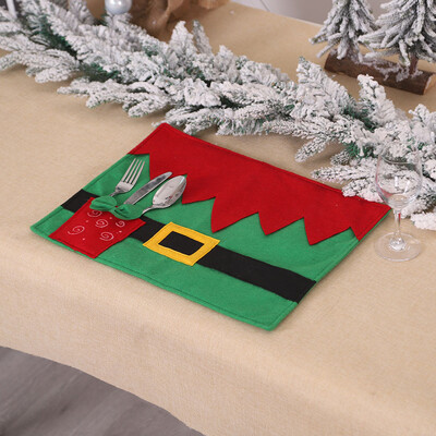 

Tailored Christmas Decoration Chair Covers Placemat Dining Seat Santa Claus Home Party De