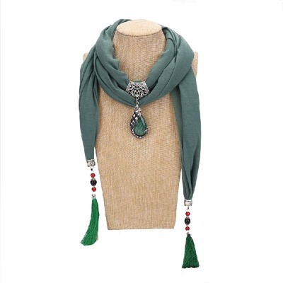 

Fashionable Elegant Pendant Scarf National Style Polyester Scarves Pendants Jewelry Foulard Female Accessories For Women Multicolo