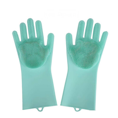 

Siaonvr Magic Reusable Silicone Gloves Cleaning Brush Scrubber Gloves Heat Resistant GN