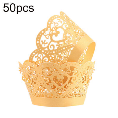 

50Pcs Hollow Cupcake Wrapper Baking Cake Paper Cup DIY Case Party Decoration