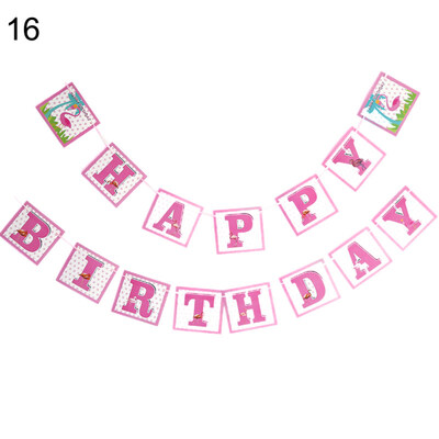 

Flamingo Paper Cup Plate Napkin Spoon Fork Box Banner Birthday Party Tableware