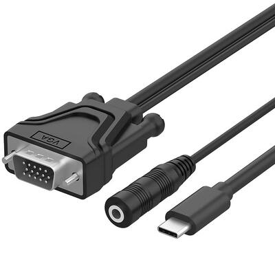 

Type-C to VGA Adapter Cable Wire with 35mm Audio Female Port for PC Phone