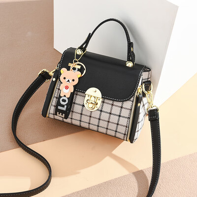 

Ins small bag check Korean style one-shoulder bag one-to-one hand-held fairy