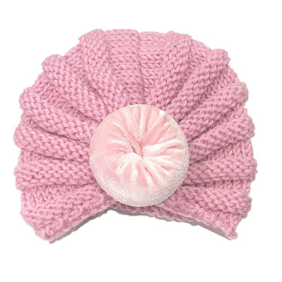 

Newborn Baby Boy Girl Knitted Turban Pom Hat Winter Warm Beanie Head wear Cap New Fashion Children Hat For Girls