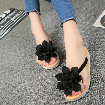 

Rose Fashion Women Summer Flip Flops Slipper Flower Flat With Beach Slippers Slides