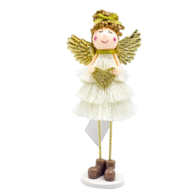 

Christmas Standing Gold Angel Doll Desktop Ornament Holiday Figurines Gift For Boys & Girls