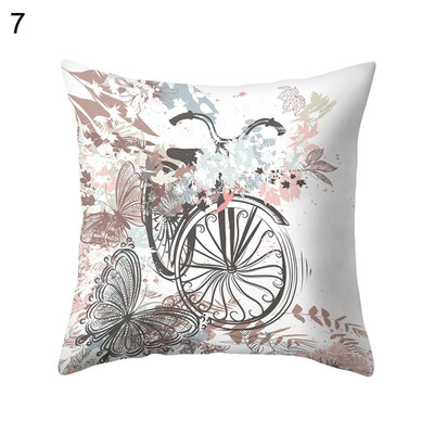 

Bicycle Flower Eiffel Tower Pillow Case Cushion Cover Bed Car Cafe Office Decor