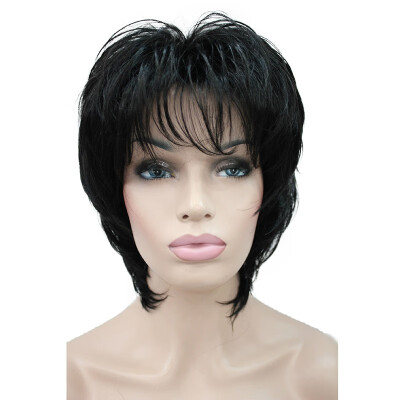 

StrongBeauty Short Soft Shaggy Layered Silver Mix Classic Cap Full Synthetic Wig Womens Wigs Blonde COLOUR CHOICES